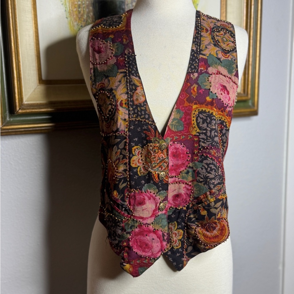 Vintage Floral Patterned Vest